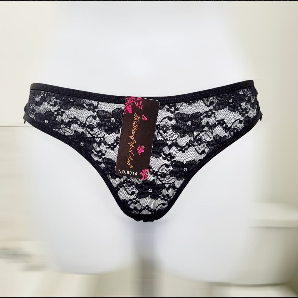 2/$20 Brand New Black Lace G String T-Back Panties Underwear One Size